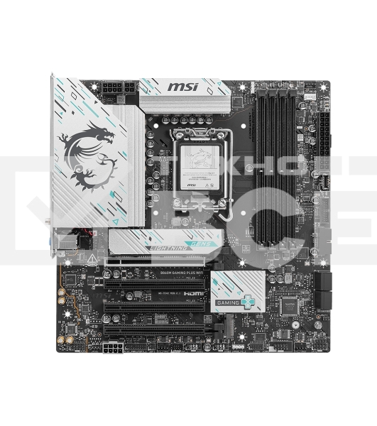 Материнская плата MSI B860M GAMING PLUS WIFI, LGA 1851, Intel B860, 4xDDR5, 4xSATA, 3xM.2, 1xPCIe 4.0 x4, 1xPCIe 5.0 x16, 1xDP, 1xHDMI, 1xUSB-C, 1x 5Gb LAN, 3xUSB-A 2.0, 2xUSB-A 3.2 Gen 1, 1xUSB 3.2 Gen 2, 7.1, 3x3.5 мм, mATX