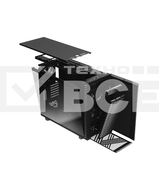 Корпус Fractal Design DEFINE 7 BLACK - DARK TG / mid tower / E-ATX / dark tint tempered glass / 3x140mm fans inc. / FD-C-DEF7A-03