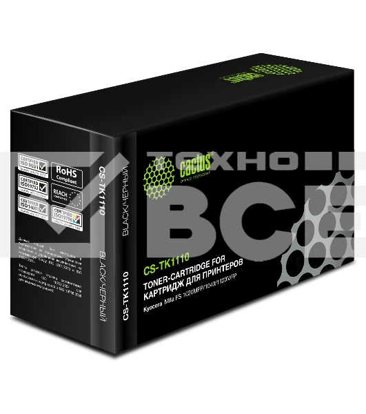 Картридж лазерный Cactus CS-TK1110BK черный (2500 стр.) для Kyocera Mita FS 1020MFP/1040/1120MFP