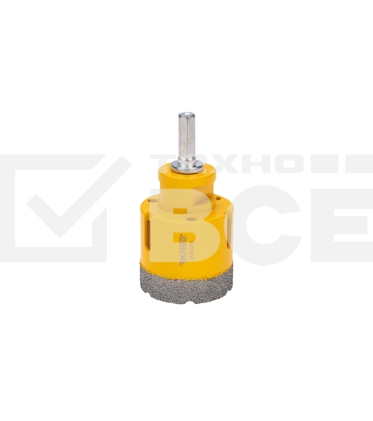 Коронка алмазная профессиональная по керамограниту и железобетону Kranz М14, вакуумное спекание, 50 мм, для УШМ