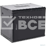 Шкаф коммутационный Rexant настенный 9U 600x600 мм пер. дв. металл черный, фото 1