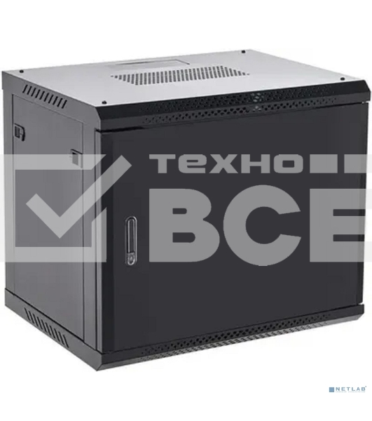 Шкаф коммутационный Rexant настенный 9U 600x600 мм пер. дв. металл черный