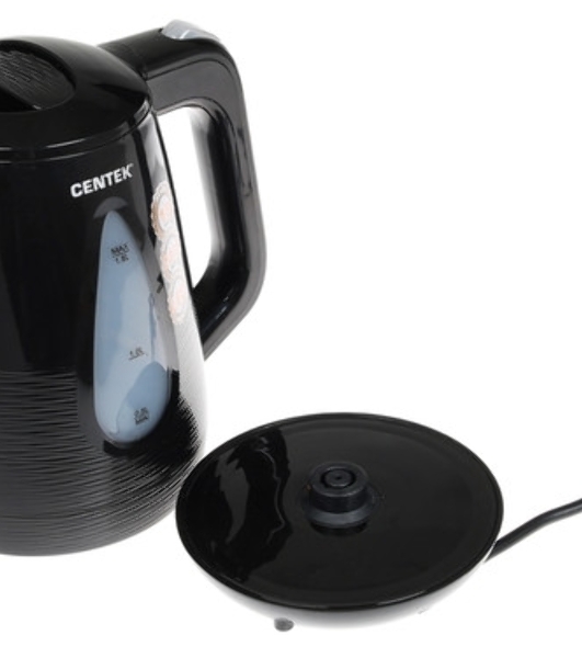 Электрочайник Centek CT-0048 черный, 1.8 л, 2200 Вт, скрытый нагревательный элемент