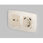 Лицевая панель OMEGA (Бежевый матовый) для розетки 2USB A+C QUANT OP3310, фото2