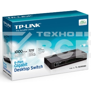 Коммутатор TP-Link SMB TL-SG1008D 8-port Gigabit Switch, plastic case