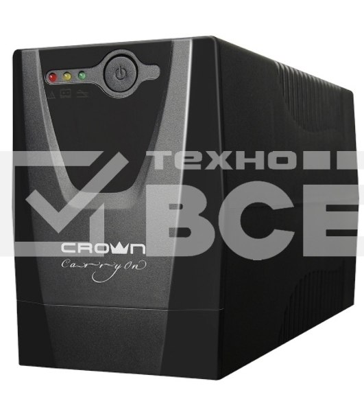 Источник бесперебойного питания Crown CMU-500X (480 ВА/240 Вт; Off-Line; 1 х Euro + 1 х IEC-320 резервным питанием и фильтрацией; 12V/4,5AH х 1; пластик)