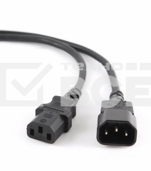 Кабель питания сист.блок-монитор Cablexpert PC-189-10, 3.0м, C13-C14, 6А, черный, с заземлением