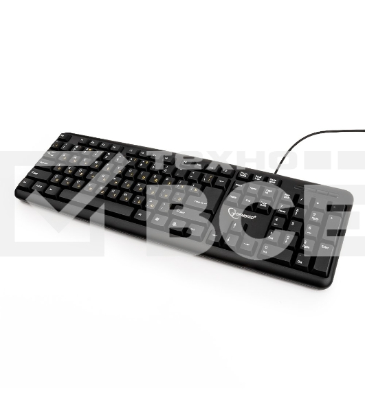 Клавиатура Gembird KB-8320U-Ru_Lat-BL, черный, USB, кнопка переключения RU/LAT,104 клавиши