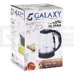 Чайник электрический Galaxy Line GL 0554, черный, стекло, 2000 Вт, 1,8 л, LED-подсветка, шкала уровня воды, корпус из термостойкого стекла, фото4