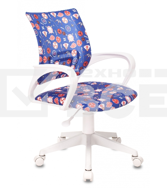 Кресло детское Бюрократ KD-W4 синий крестовина пластик пластик белый