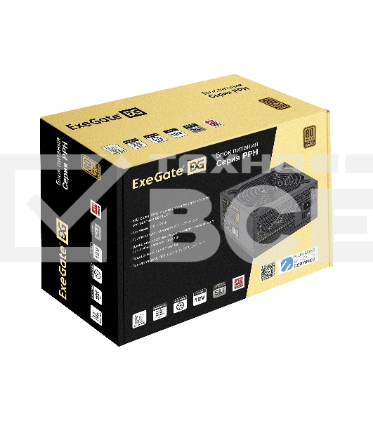 Блок питания ExeGate EX292159RUS-S, 400Вт, 80 PLUS Bronze, 120мм, черный