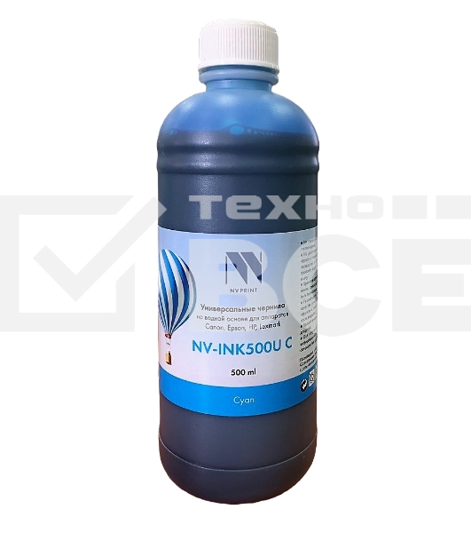 Чернила NV-INK500U Cyan универсальные на водной основе для аппаратов Сanon/Epson/НР/Lexmark (500 ml) (Китай)