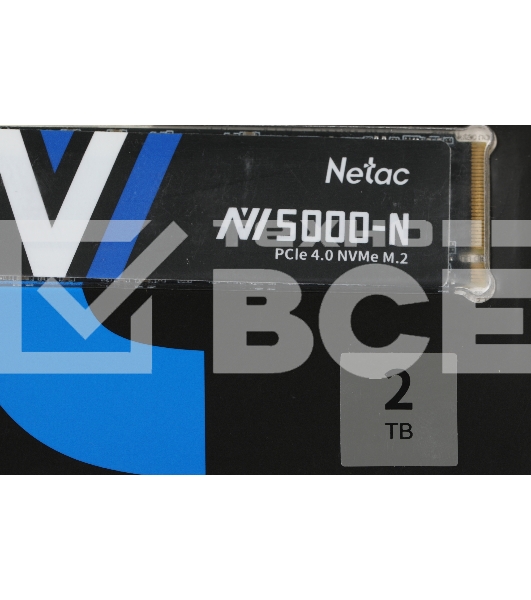 Накопитель SSD Netac NV5000-N, 2Tb, M.2 2280, PCIe 4.0 x4, NVMe, R/W 4800/4400, с радиатором