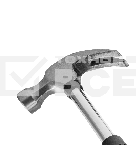 Молоток-гвоздодер Sparta 450 г, круглый боек, металлическая трубчатая обрезиненная рукоятка