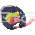 Картридж ленточный Cactus CS-LT-91203 черный шрифт, красный фон (12 мм, 4 м) для Dymo Letra Tag LT-100H, фото 1