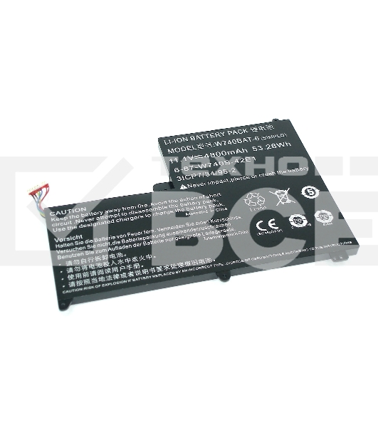 Аккумуляторная батарея для ноутбука DNS Clevo W740 11.1V 4800mAh W740BAT-6