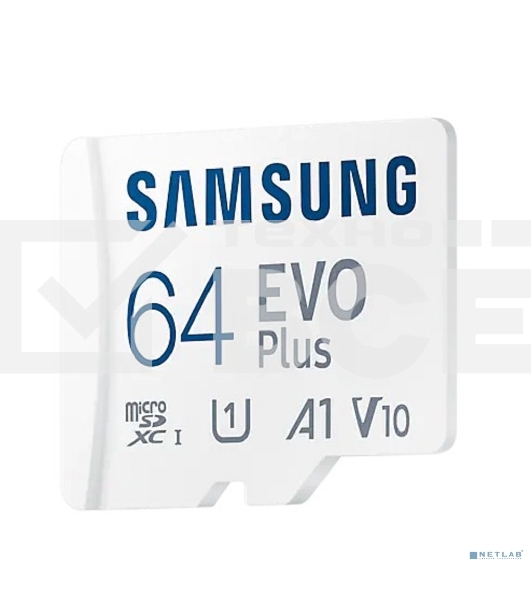 Флеш карта microSDXC 64GB Samsung EVO Plus Memory Card Samsung UHS-I U1 Class 10, Adapter, 130 MB/s, 10000 циклов, - 25°C to 85°C, RTL Samsung MB-MC64KA