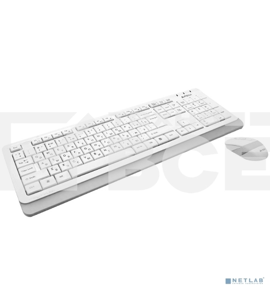 Клавиатура + мышь A4 Fstyler FG1010 клав:белый/серый мышь:белый/серый USB беспроводная Multimedia