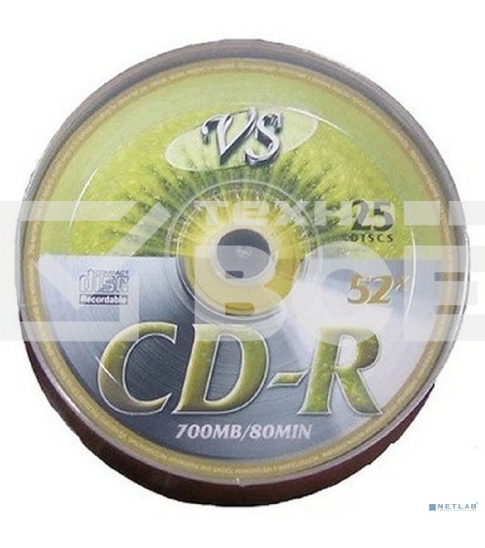 Диск CD-R VS 700 Mb, 52x, Shrink (25), (10/600)