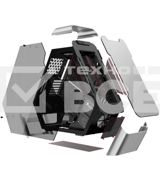Компьютерный корпус JONSBO TR03-G Silver без БП, боковая панель из закаленного стекла, mini-ITX, micro-ATX, ATX, серебристый