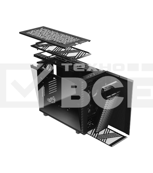 Корпус Fractal Design DEFINE 7 BLACK - DARK TG / mid tower / E-ATX / dark tint tempered glass / 3x140mm fans inc. / FD-C-DEF7A-03