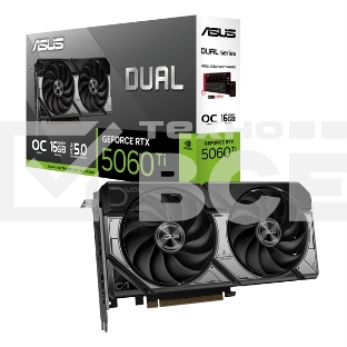 Видеокарта ASUS RTX 5060Ti DUAL OC 16Gb GDDR7 128bit 3xDP HDMI 2FAN RTL DUAL-RTX 5060TI-O16G