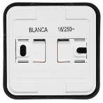 Розетка с/з без шторок, (тонкая) 16А, 250В, изолир. пластина SE Blanca наруж Антрацит, фото3