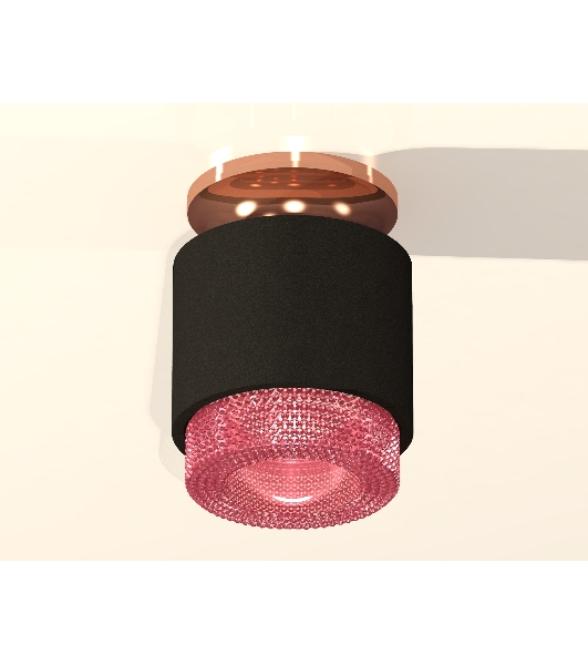 Светильник Ambrella Light XS7511142 SBK/PPG/PI черный песок/золото розовое полированное/розовый MR16 GU5.3 (N7930,C7511,N7193)