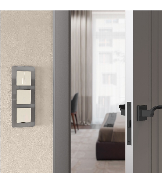 Выключатель одноклавишный с подсветкой (айвори матовый)