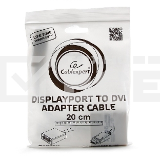 Переходник DisplayPort - DVI Cablexpert A-DPM-DVIF-002-W, 20M/19F, белый, пакет