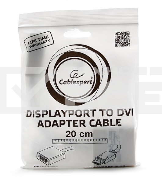 Переходник DisplayPort - DVI Cablexpert A-DPM-DVIF-002-W, 20M/19F, белый, пакет