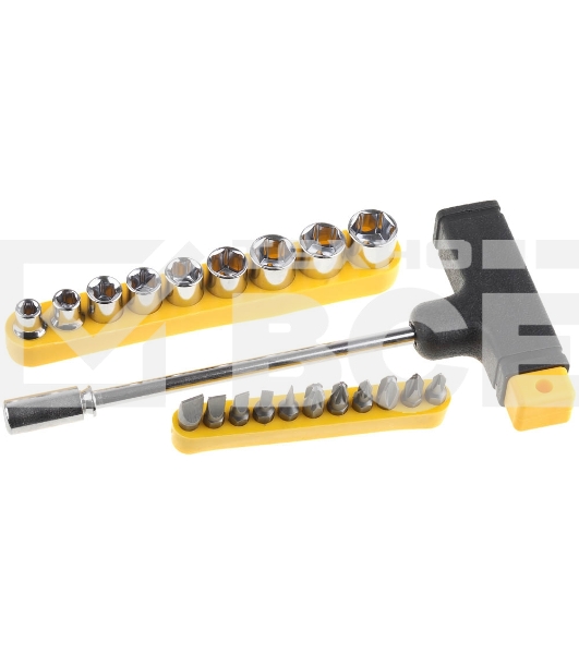 Набор STAYER 2540-H20  с Т-образной ручкой с насадками. 21 предмет