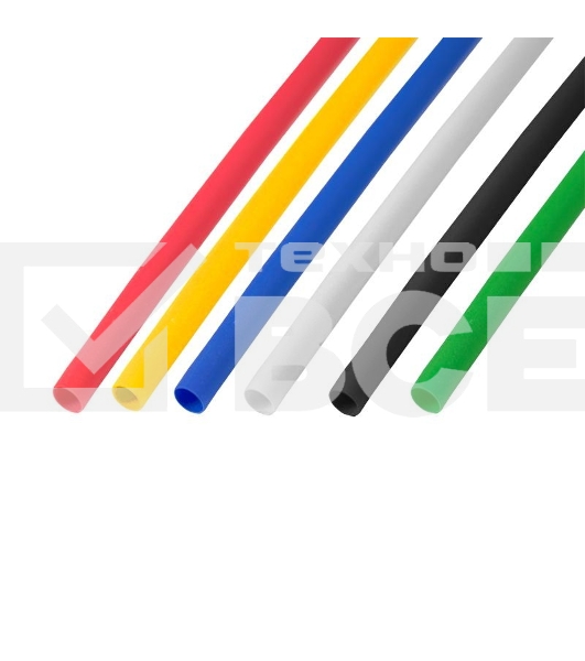 Термоусаживаемые трубки Rexant 6,0/3,0 мм, набор пять цветов, упаковка 50 шт. по 1 м