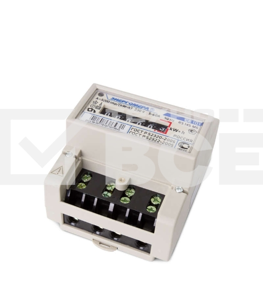 Счетчик СЕ 101 R5 145 М6 1ф 5-60А 1 класс точн. мех. экран DIN-рейка Энергомера 101001003007791