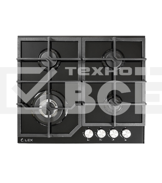 Панель варочная LEX GVG 640-1 BLгазовая 1000-3500Вт 4конфорки газ контроль