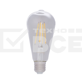 Лампа светодиодная филаментная Rexant Груша ST64 11.5 Вт 1380 Лм 2700K E27 прозрачная колба