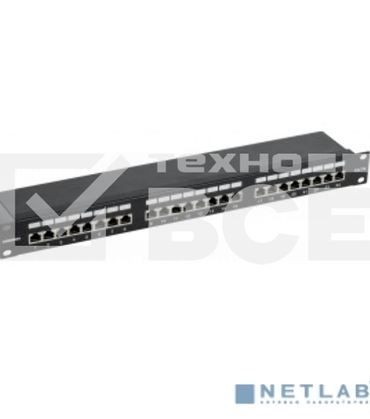 Патч-панель ITK PP24-1UC5EF-K05-G 1U кат. 5Е FTP 24 порта (Krone) GENERICA