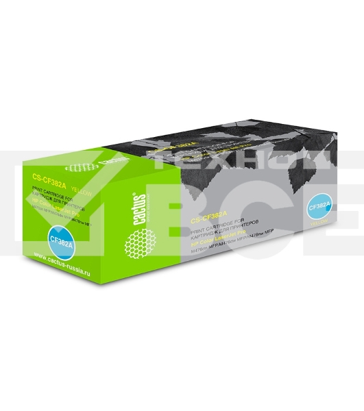 Картридж лазерный Cactus CS-CF382A желтый (2700 стр.) для HP LaserJet Pro M476dn, M476nw, M476dw