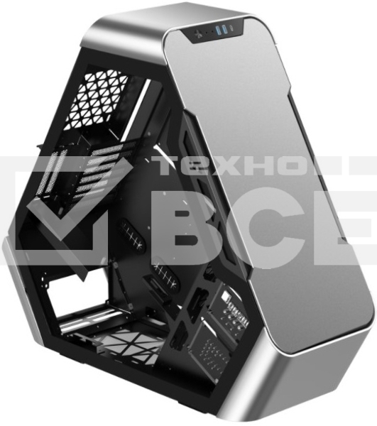 Компьютерный корпус JONSBO TR03-A Silver без БП, боковая панель из закаленного стекла, mini-ITX, micro-ATX, ATX, серебристый