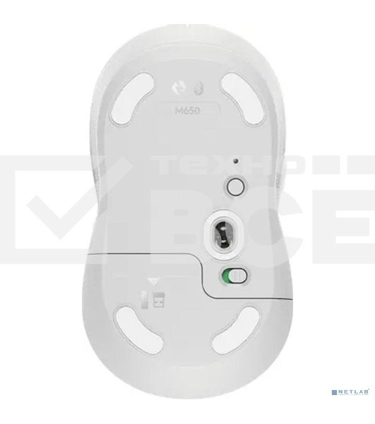 Мышь беспроводная Logitech Signature M650 белый, 4000 dpi, радиоканал, Bluetooth, USB, кнопки - 5