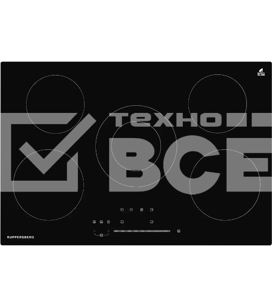 Встраиваемая варочная панель ECS 702 электрическая, 75 см, 5 конфорок, черный цвет