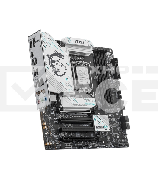 Материнская плата MSI B860M GAMING PLUS WIFI, LGA 1851, Intel B860, 4xDDR5, 4xSATA, 3xM.2, 1xPCIe 4.0 x4, 1xPCIe 5.0 x16, 1xDP, 1xHDMI, 1xUSB-C, 1x 5Gb LAN, 3xUSB-A 2.0, 2xUSB-A 3.2 Gen 1, 1xUSB 3.2 Gen 2, 7.1, 3x3.5 мм, mATX