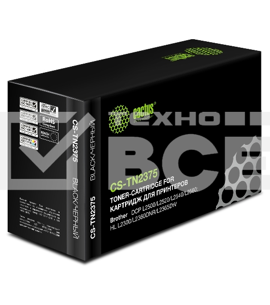 Картридж лазерный Cactus CS-TN2375 черный (2600 стр.) для Brother DCP L2500/L2520/L2540/L2560