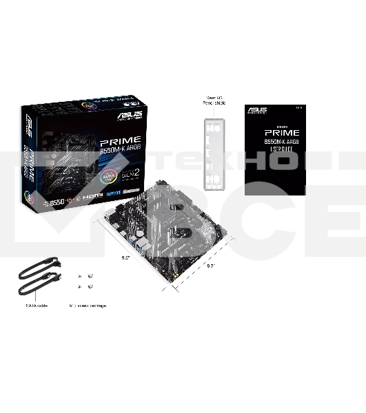 Материнская плата ASUS PRIME B550M-K ARGB, Socket AM4, AMD B550, 2xDDR4, 4xSATA, 2xM.2, 1xPCI-E 4.0 x16, 1xPCI-E x1, 1xHDMI, 1xDP, 1x 1Gb LAN, 4xUSB-A 3.2 Gen 1, 2xUSB-A 2.0, 3x3.5 мм, 7.1, Micro-ATX