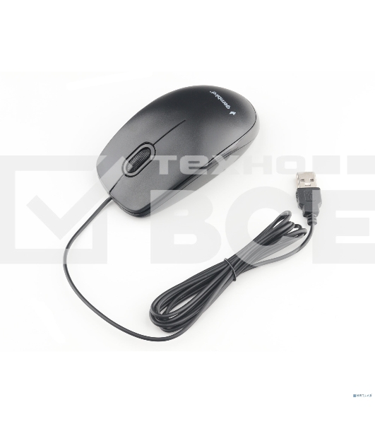 Мышь проводная Gembird MOP-200 черный, 1000 dpi, USB, кнопки - 3
