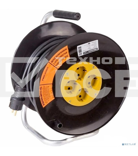 Удлинитель силовой PROconnect на катушке PROFESSIONAL 4 гнезда с/з 40 м 3х2,5 мм² 11-7614