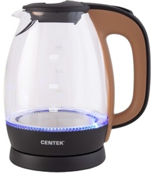 Чайник электрический Centek CT-0056 кофейно-бежевый, 1.7 л, 2200 Вт, скрытый нагревательный элемент