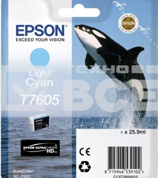 Картридж струйный Epson светло-голубой SC-P600