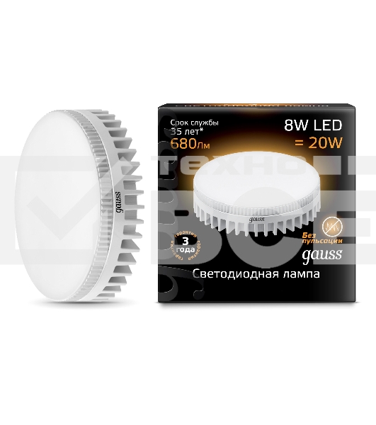 Лампа светодиодная GAUSS LD108008108LED GX53 8W 2700K