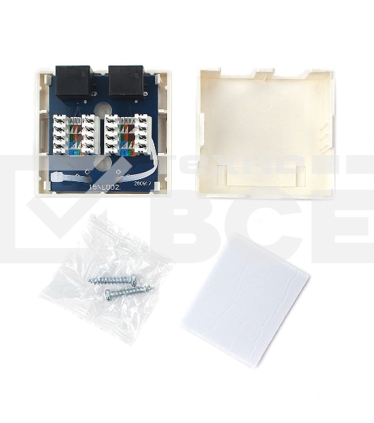 Розетка NA218 RJ-45 кат.6 внешняя 2 порта, 110&Krone